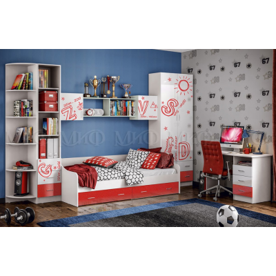 Модульная детская ''Алфавит'' Красный